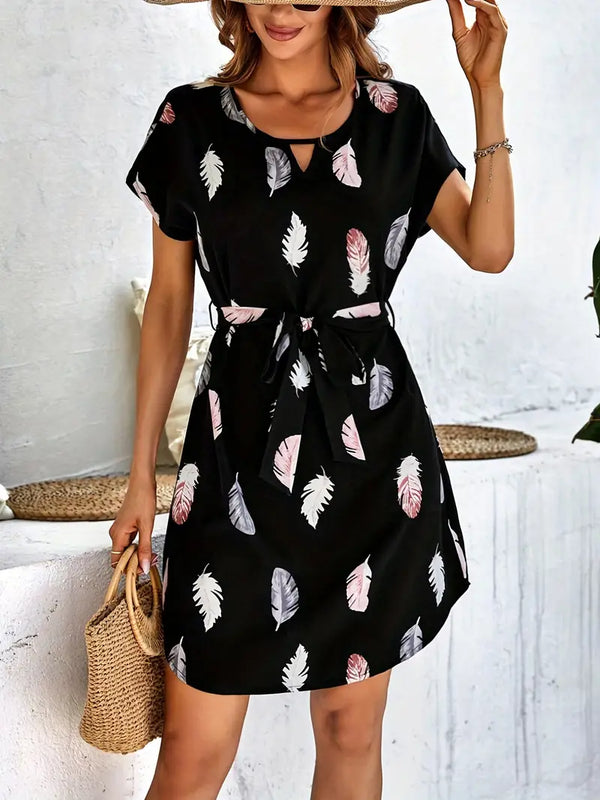 Sheryl - Elegante vestido femenino de cuello redondo y línea A